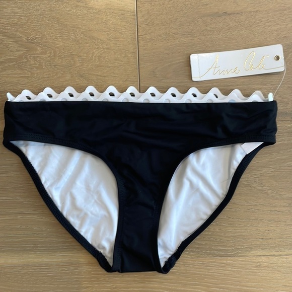 NWT Anne Cole BLACK RIC-RAC SOLIDS BIKINI BOTTOM - Picture 3 of 5